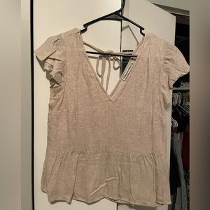 A&F V-Neck Beige Top